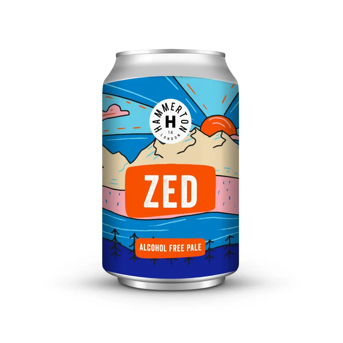 Hammerton Brewery - Zed Alcohol Free Pale Ale 0.5% ABV 330ml digital mockup on a white background