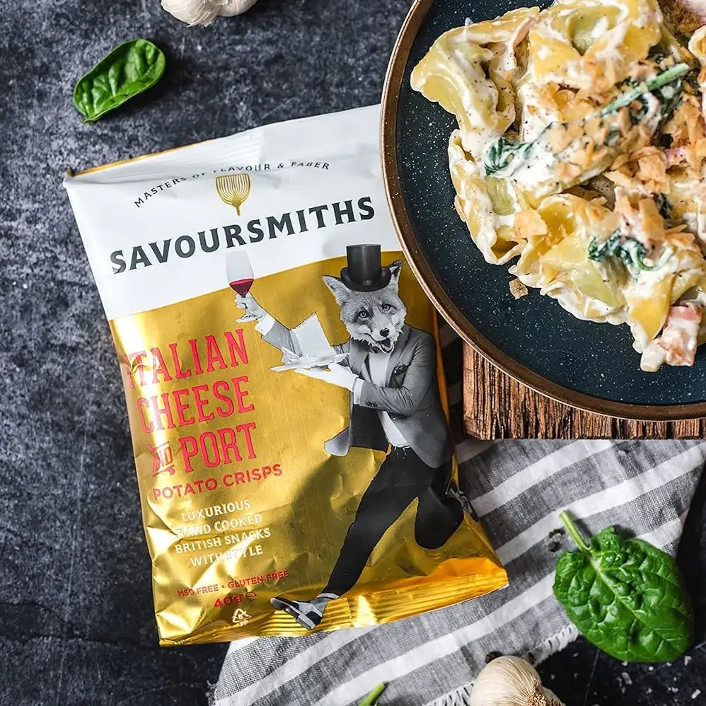 Savoursmiths - Italian Cheese and Wine Luxury Potato Crisps 24 x 40g lifestyle 2