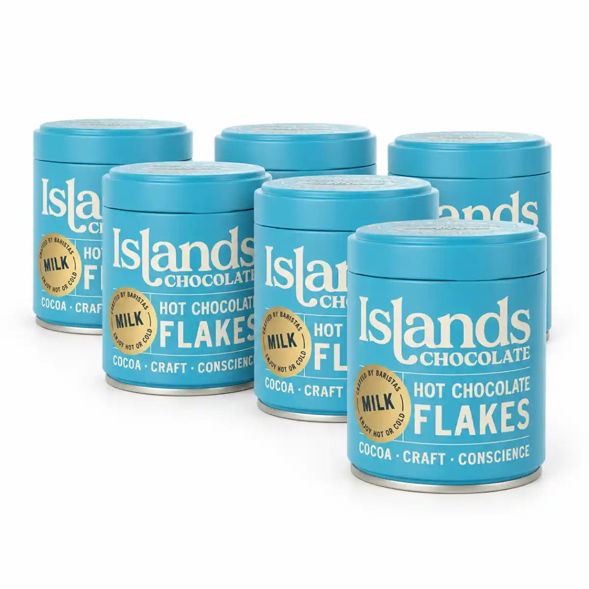 Islands Chocolate - Milk Chocolate Flakes 150g Tin - Case of 6