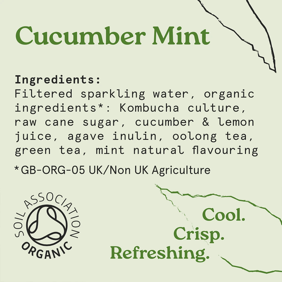 Holos Cucumber Mint Organic Sparkling Tea 250ml - Case of 12