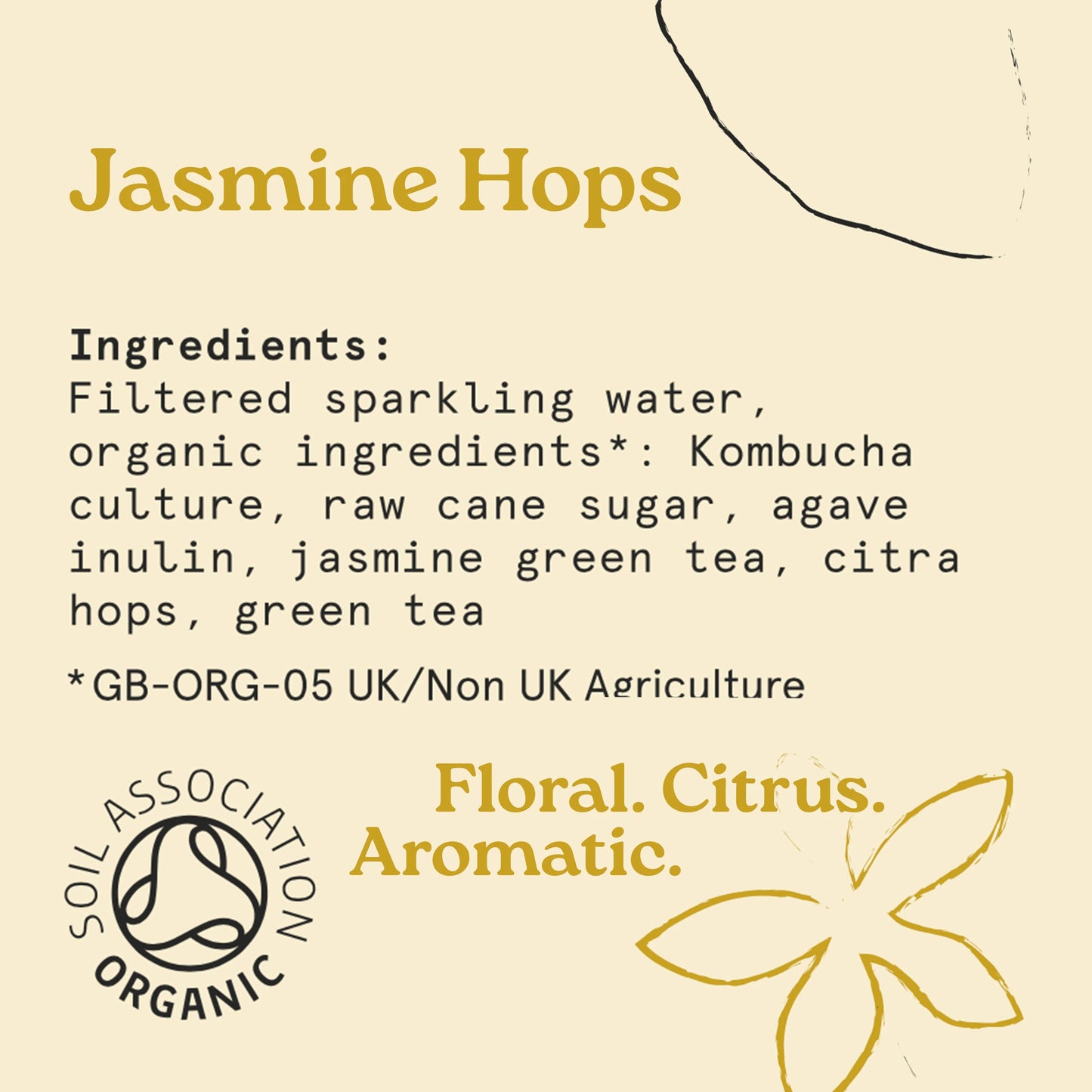 Holos Jasmine Hops Organic Sparkling Tea 250ml - Case of 12