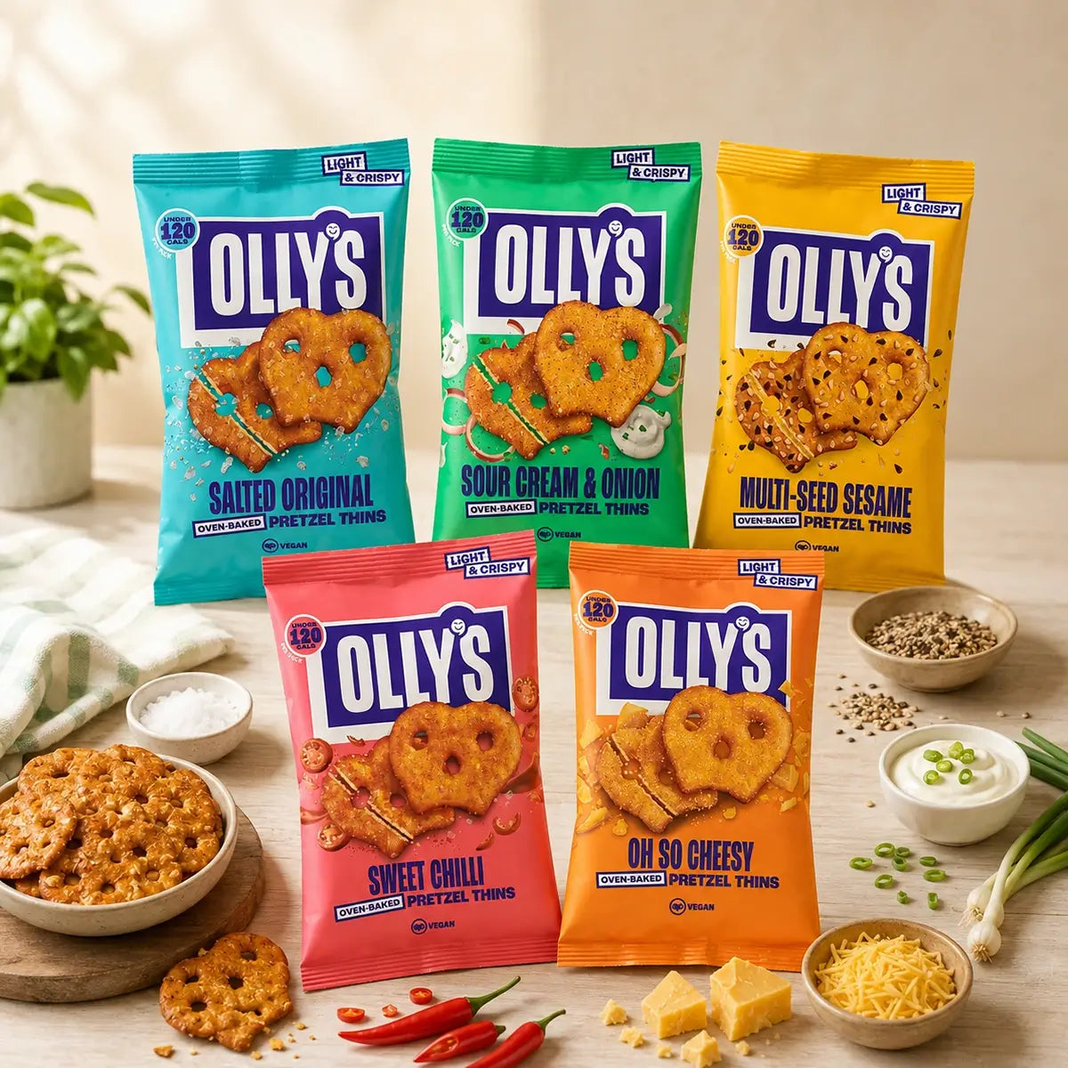 Olly's Vegan Pretzel Thins Bundle 35g - Case of 10