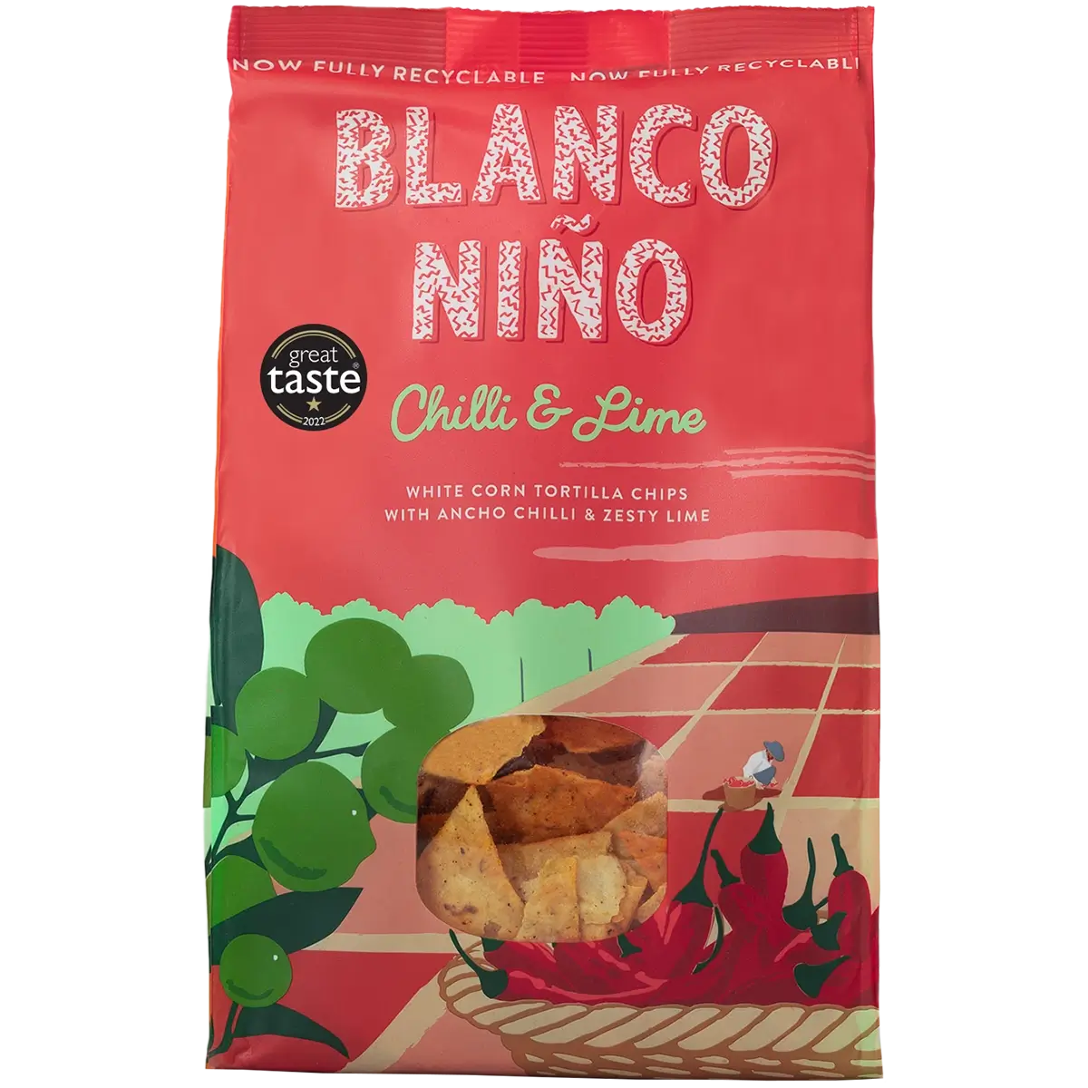 Blanco Niño - Authentic Tortilla Chips Chilli & Lime 8 x 170g