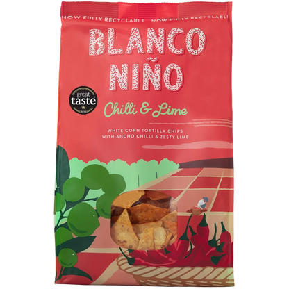Blanco Niño - Authentic Tortilla Chips Chilli & Lime 8 x 170g