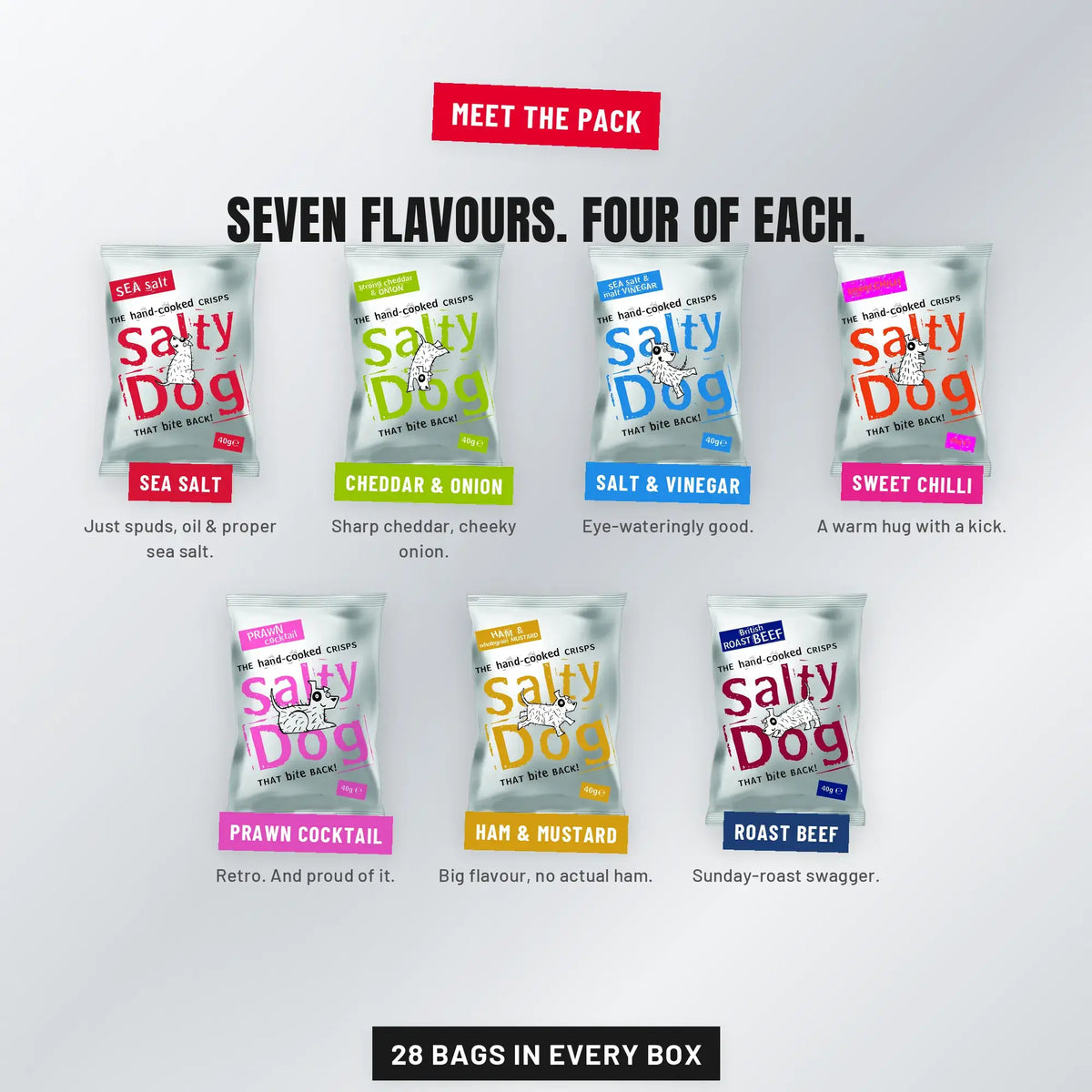 Salty Dog Crisps Variety Pack 28 x 40g