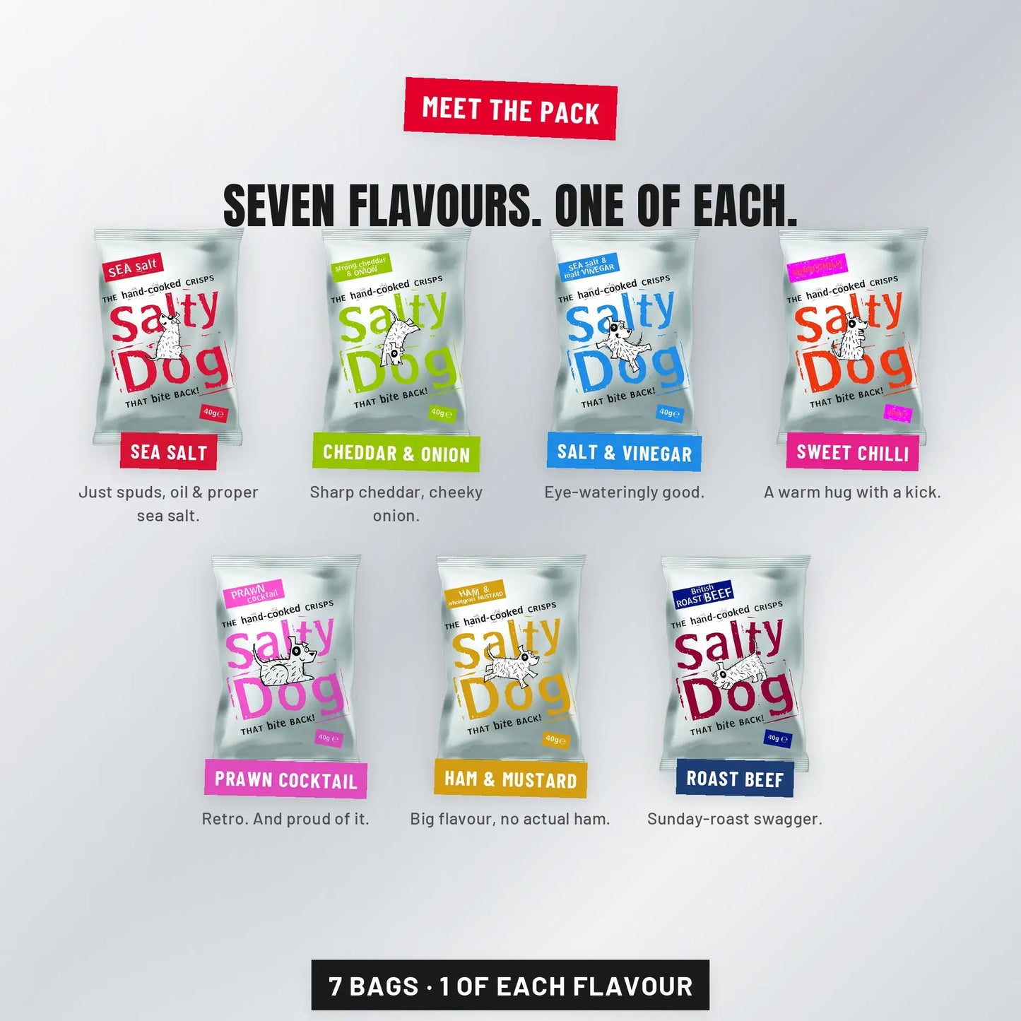 Salty Dog Crisps Taster Pack 7 x 40g