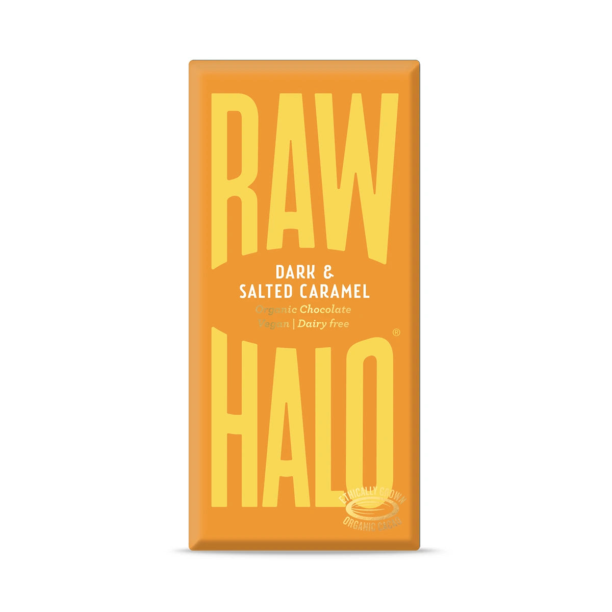 Case of 10 x 70g Organic Dark & Salted Caramel Raw Chocolate from Raw Halo.