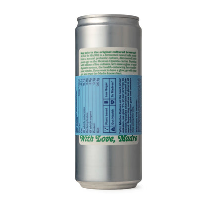 Agua de Madre - Passionfruit & Raspberry Water Kefir 33cl Back of Can