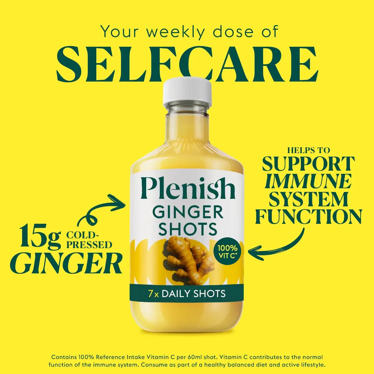 Plenish Ginger Immunity Shots 420ml Dosing Bottles