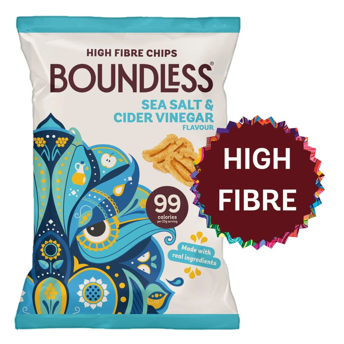 Boundless - Sea Salt & Cider Vinegar Activated Chips 24 x 23g new