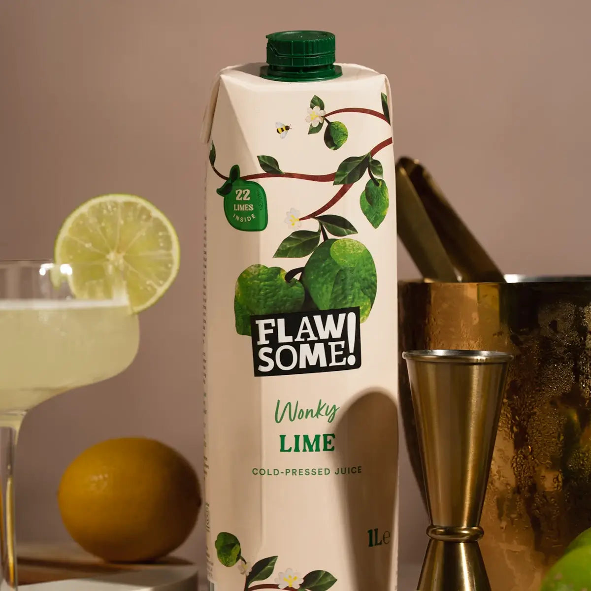 Flawsome! Drinks Lime Cold-Pressed Juice 1L - Case of 6