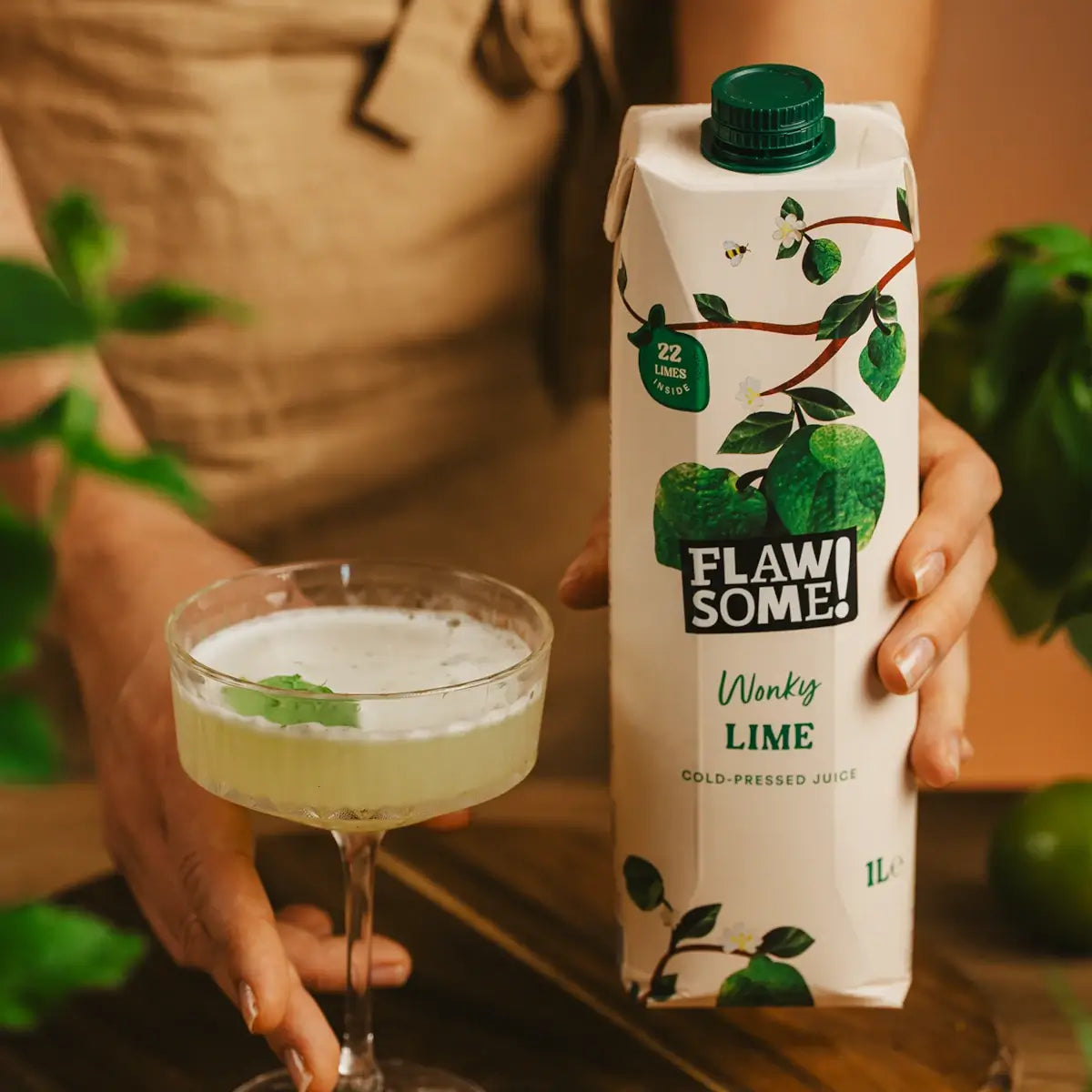 Flawsome! Drinks Lime Cold-Pressed Juice 1L - Case of 6