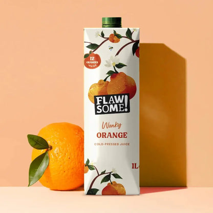 Flawsome! Drinks Orange Cold-Pressed Juice 1L - Case of 12