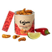 Cajuu Zanzibar Chilli Zest Cashew Tube 100g - Case of 6 Open