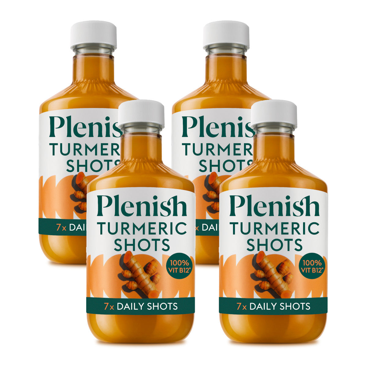 Plenish Turmeric Recovery Shots Pack 4 x 420ml Dosing Bottles