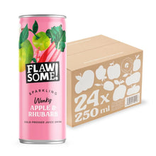 Wholesale Flawsome! Drinks Apple & Rhubarb Lightly Sparkling Juice Drink 24 x 250ml