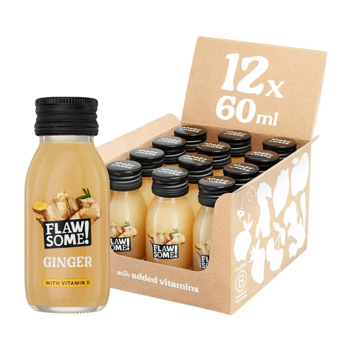Wholesale Flawsome! Drinks Immunity Kick Vitamin D Ginger Shot 12 x 60ml