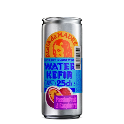 Agua de Madre - Passionfruit & Raspberry Water Kefir 24 x 250ml Cans