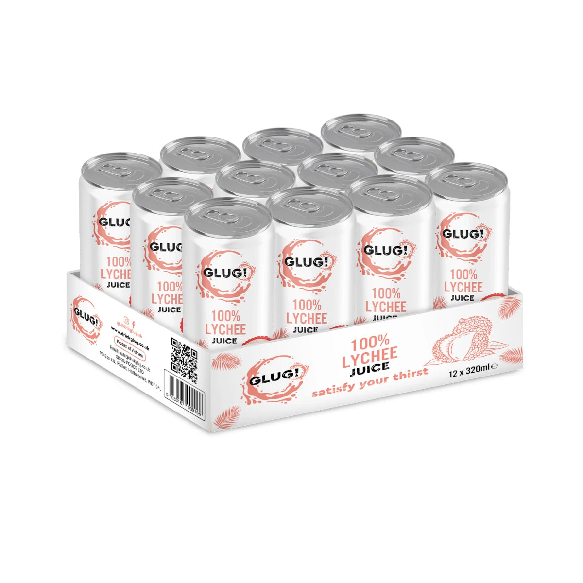 Glug! 100% Lychee Juice 12 x 320ml