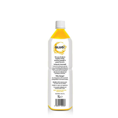 Glug! 100% Mango Juice 1L Back of Bottle