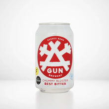 Can of Gun Brewery Chummy Bluster Best Bitter on a white background