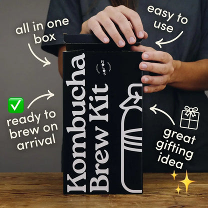 Holos Organic Kombucha Home Brew Starter Kit Gift with SCOBY