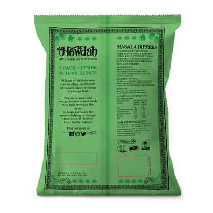 Howdah Snacks - Masala Dippers Snacks 6 x 150g Nutritional Info