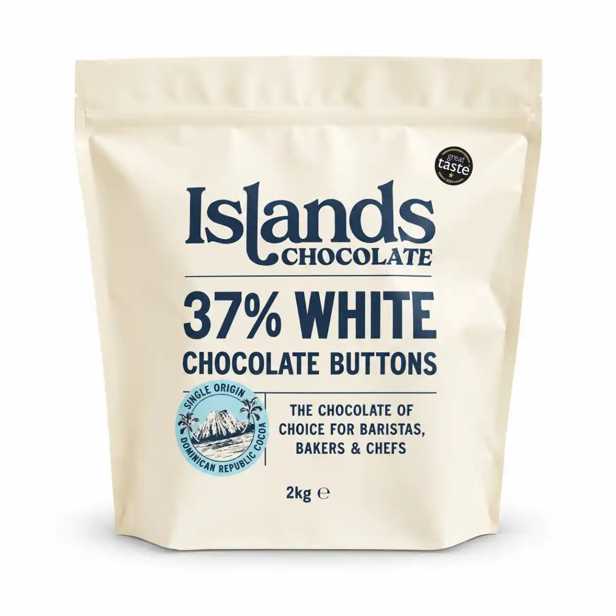Islands Chocolate - 37% White Chocolate Buttons 2kg Bag