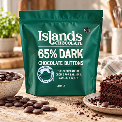 Islands Chocolate - 65% Dark Chocolate Buttons 2kg Bag