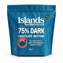 Islands Chocolate - 75% Dark Chocolate Buttons 2kg Bag