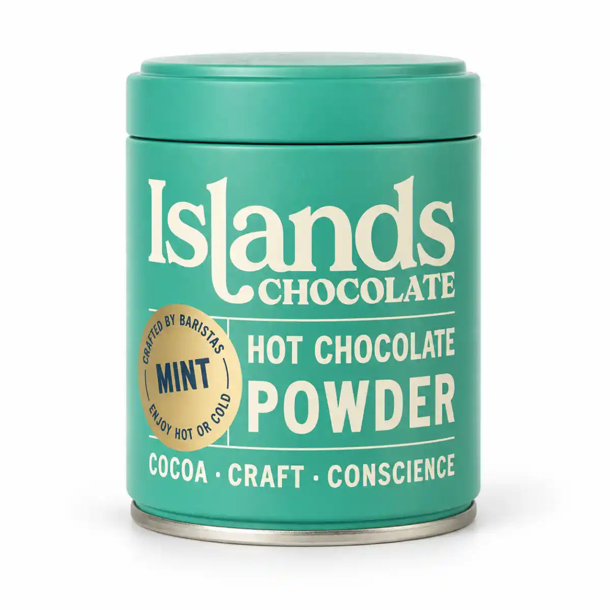 Islands Chocolate - Mint Hot Chocolate Powder 200g Tin - Case of 6