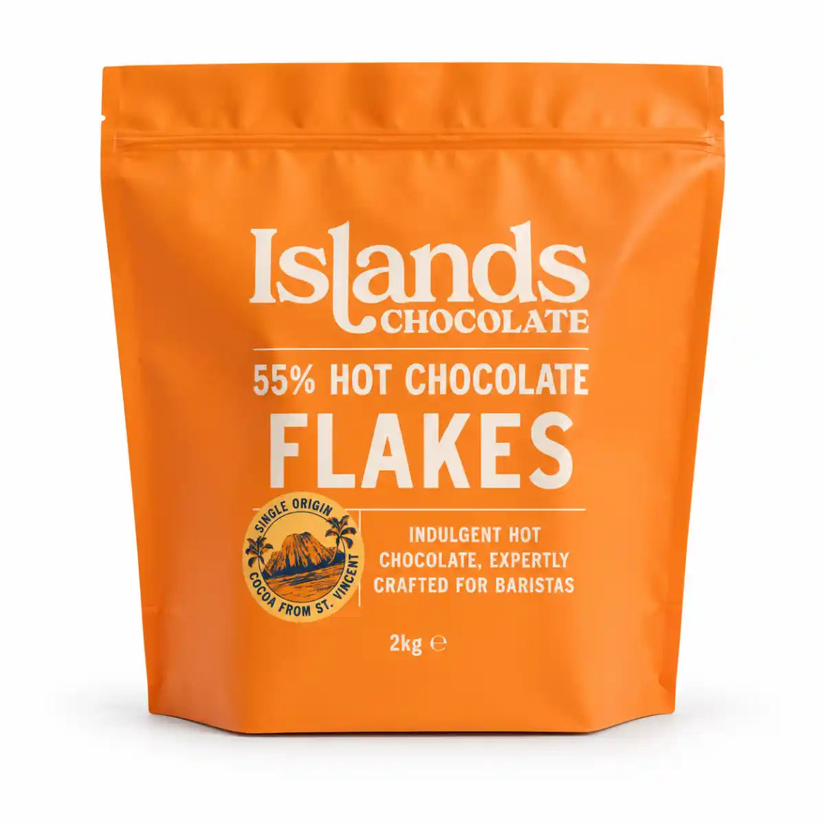 Islands Chocolate - 55% Dark Hot Chocolate Flakes 2kg Bag