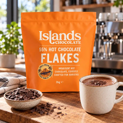 Islands Chocolate - 55% Dark Hot Chocolate Flakes 2kg Bag