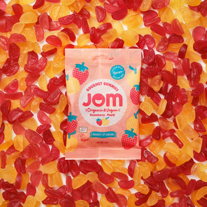 JOM - Organic and Vegan Strawberry & Peach Gummies 16 x 70g