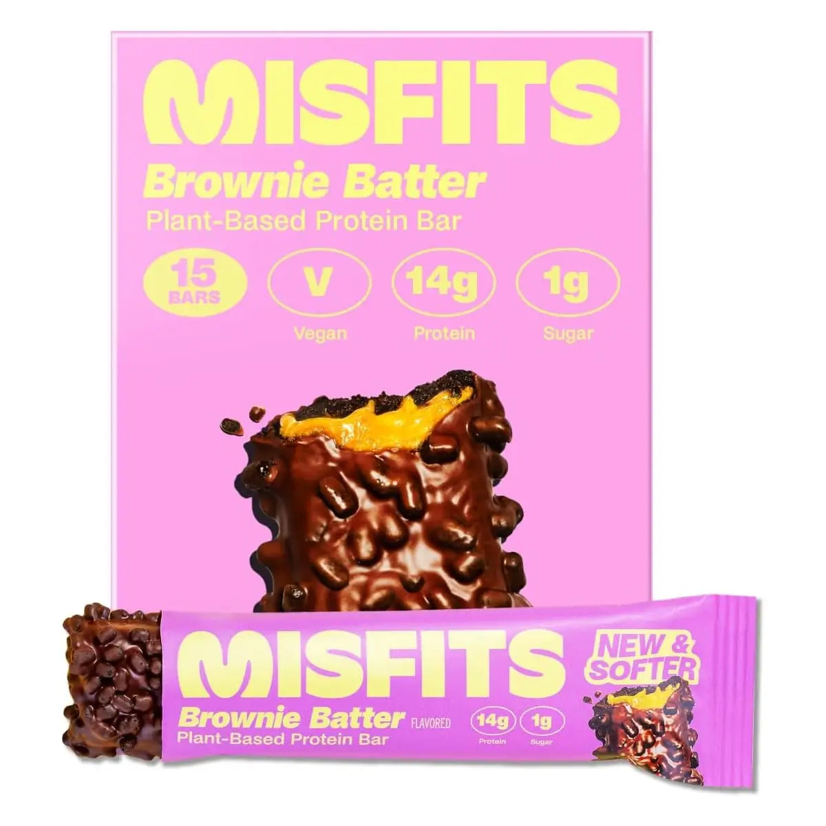 Misfits Plant-Based Brownie Batter Protein Bar 15 x 50g