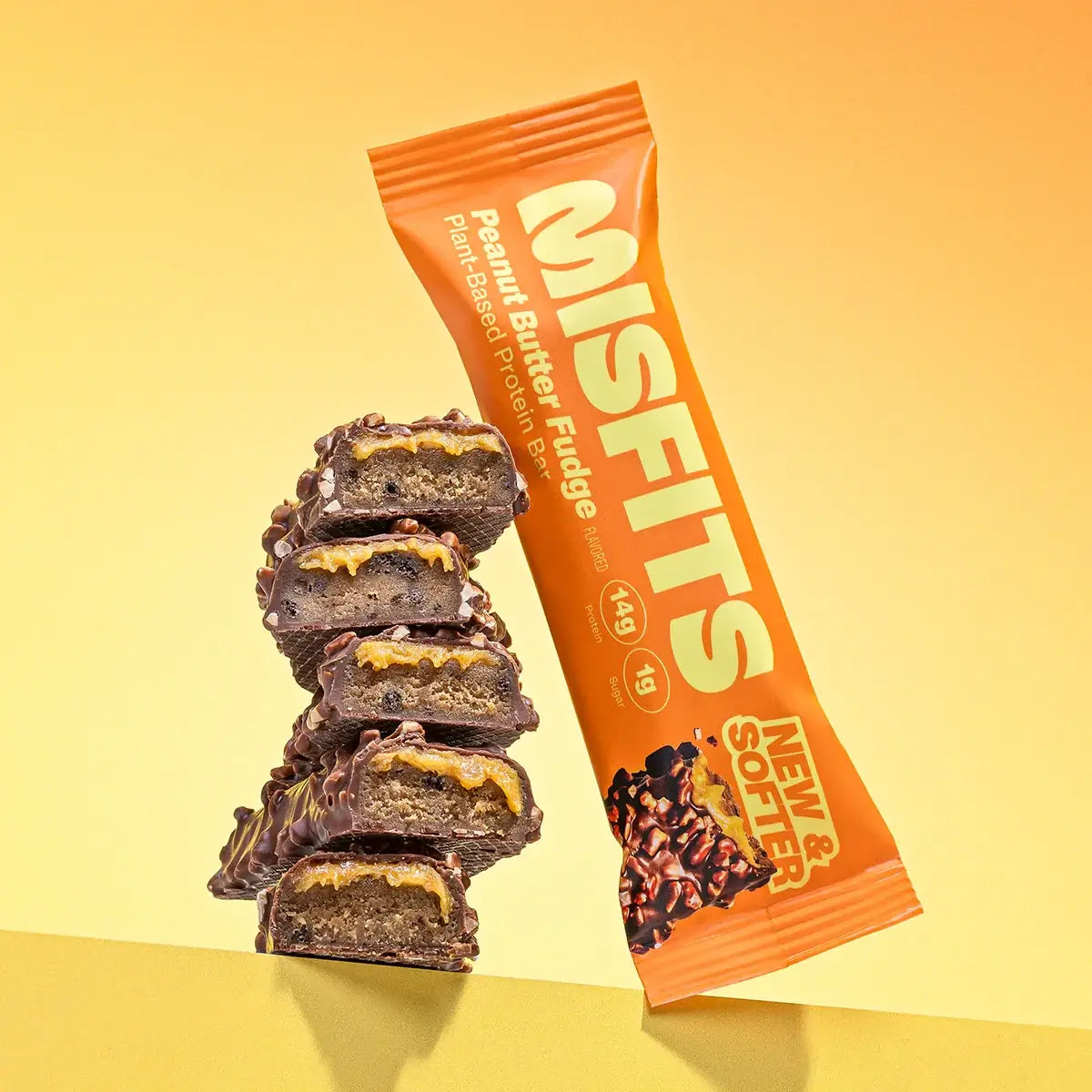 Misfits Plant-Based Peanut Butter Fudge Protein Bar 15 x 50g