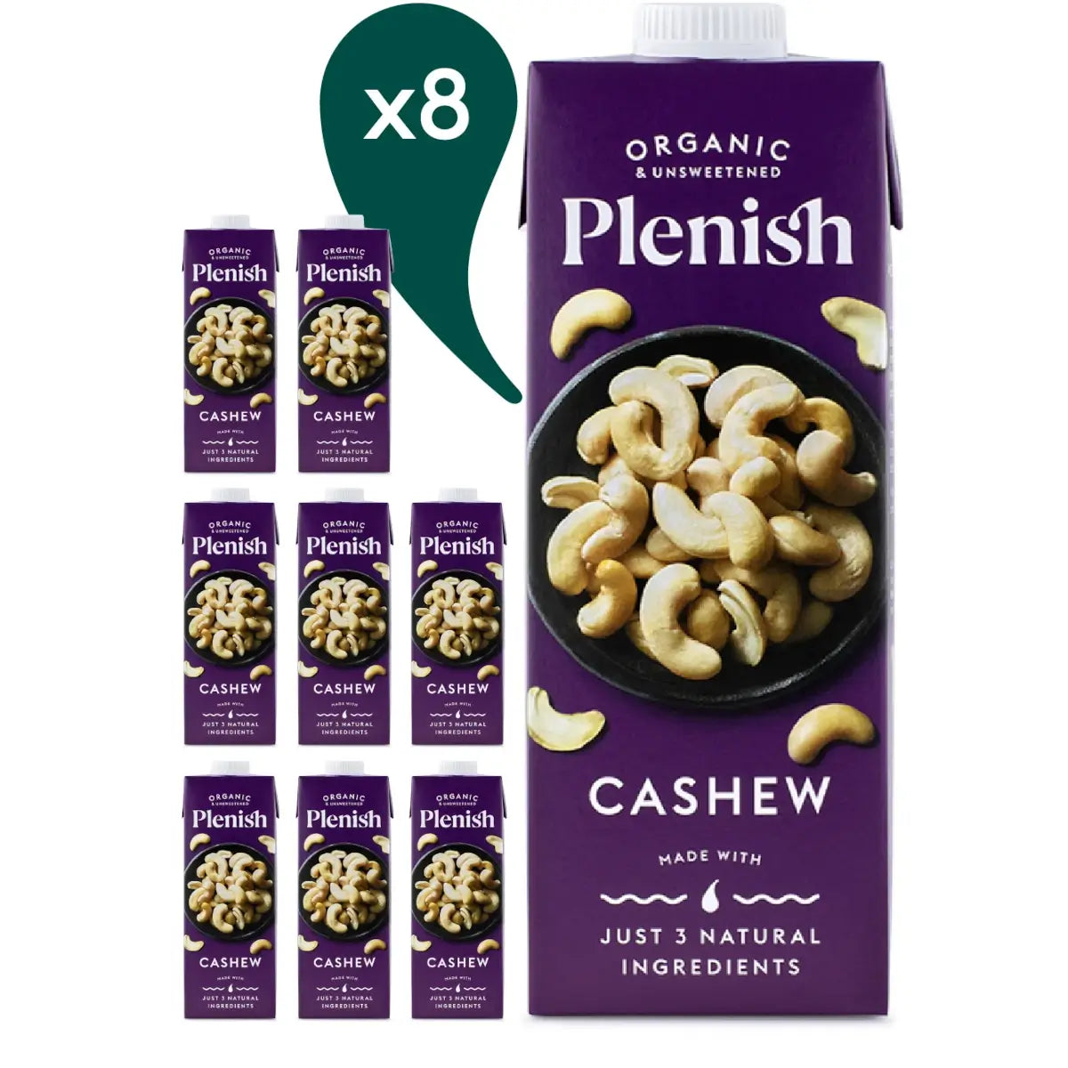 Plenish - Organic Cashew Milk 8 x 1L