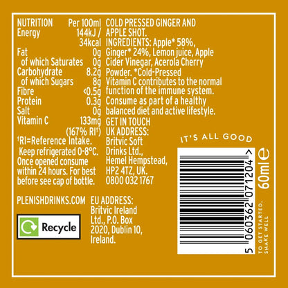 Plenish - Ginger Immunity Shots