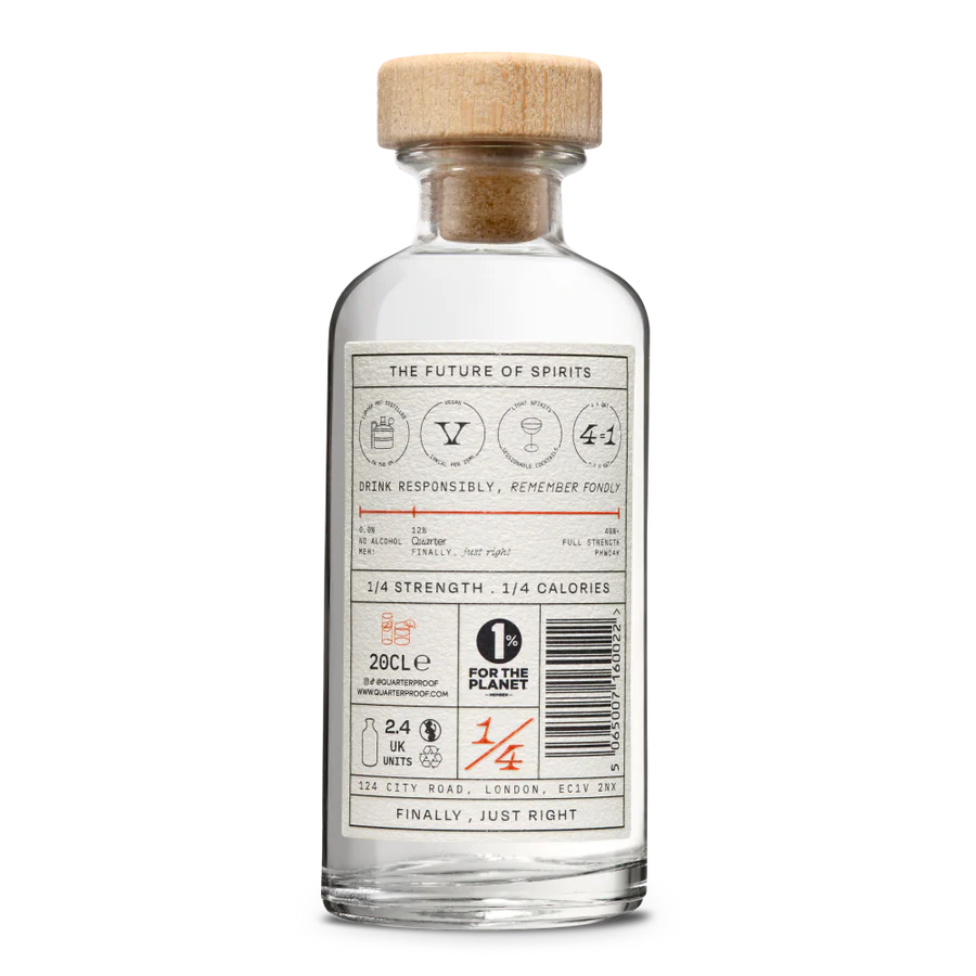Quarter - London Dry Light Gin 12% ABV 18 x 20cl Back