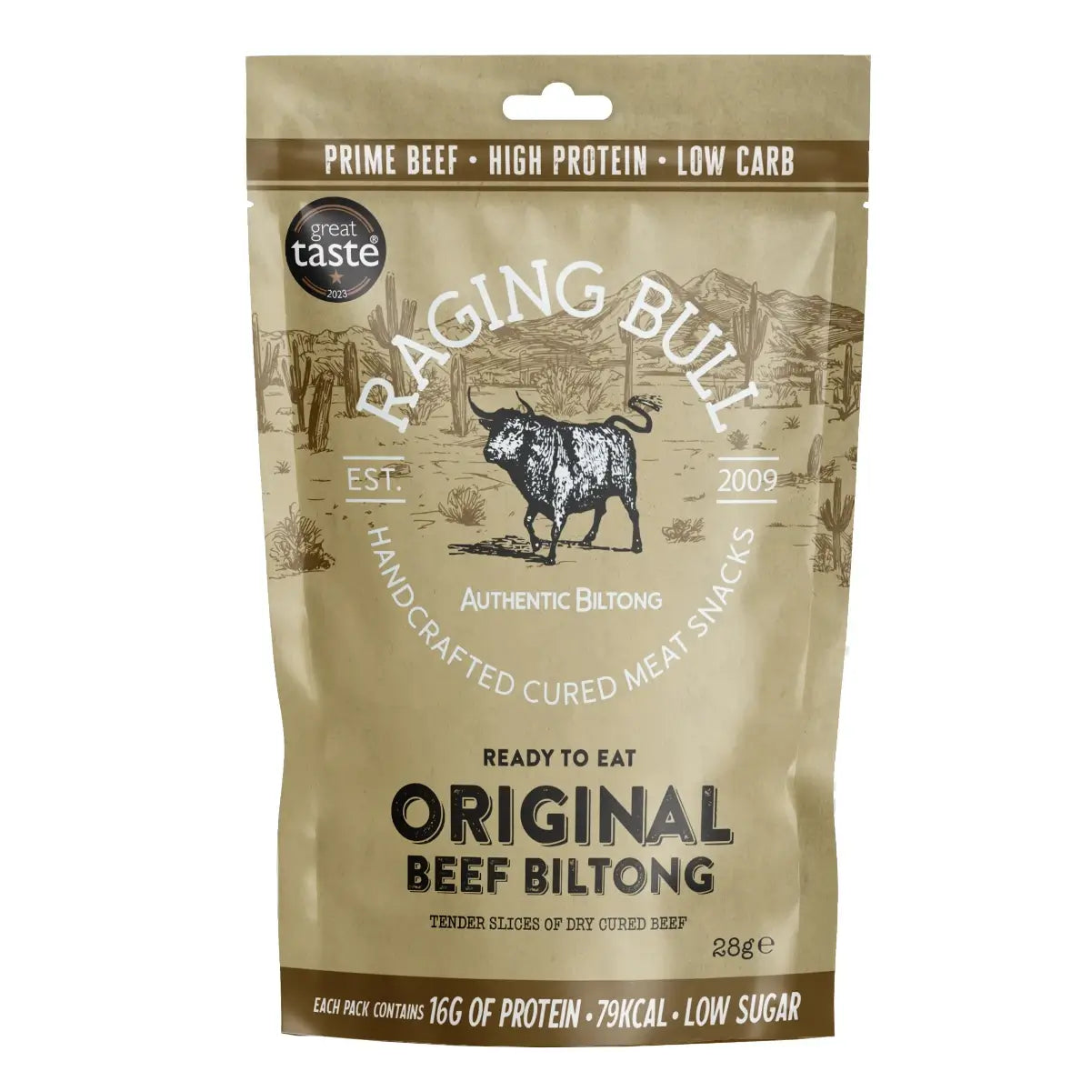 Raging Bull Original Beef Biltong 28g - Case of 10