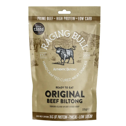 Raging Bull Original Beef Biltong 28g - Case of 10