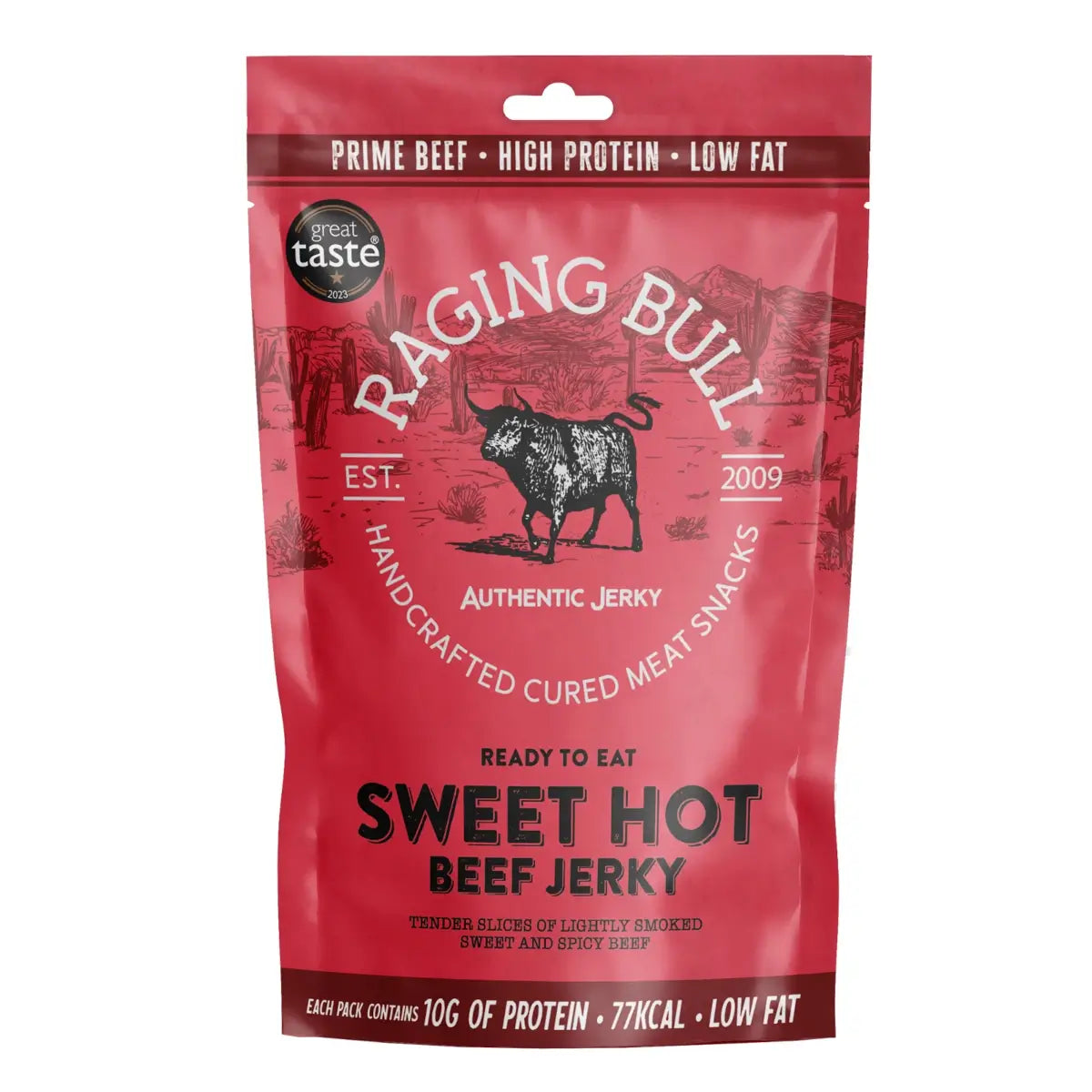 Raging Bull Sweet Hot Beef Jerky 28g - Case of 10
