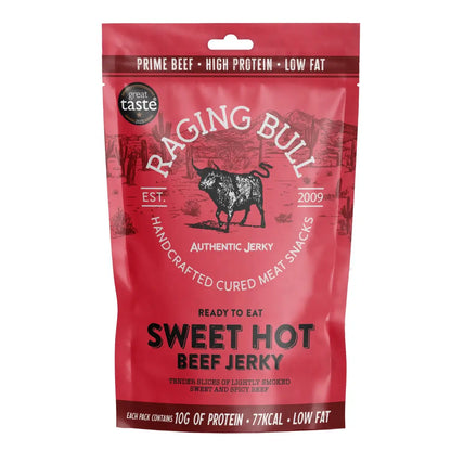 Raging Bull Sweet Hot Beef Jerky 28g - Case of 10