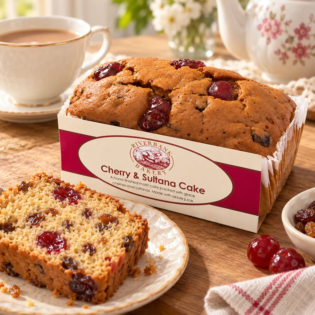 Riverbank Bakery Cherry & Sultana Loaf Cake 385g - Case of 6