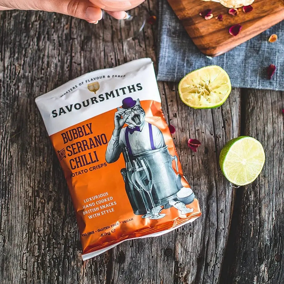 Savoursmiths  - Bubbly and Serrano Chili Luxury Potato Crisps Lifestyle