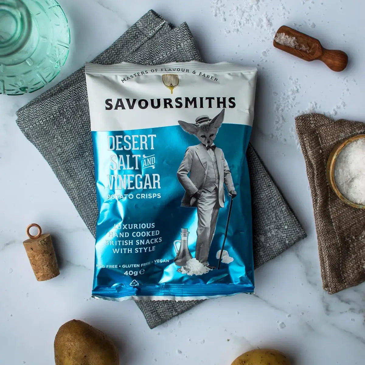 Savoursmiths  - Desert Salt and Vinegar Luxury Potato Crisps 24 x 40g Lifestyle 