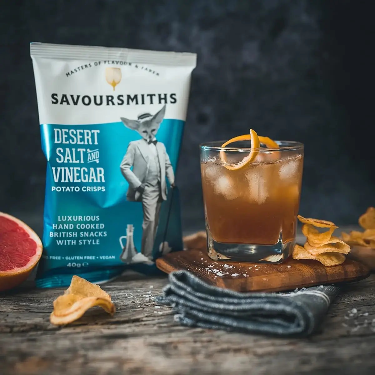 Savoursmiths  - Desert Salt and Vinegar Luxury Potato Crisps 24 x 40g Lifestyle 2
