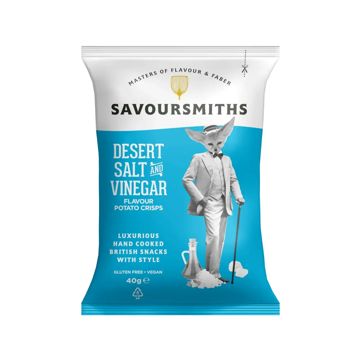 Savoursmiths  - Desert Salt and Vinegar Luxury Potato Crisps 24 x 40g