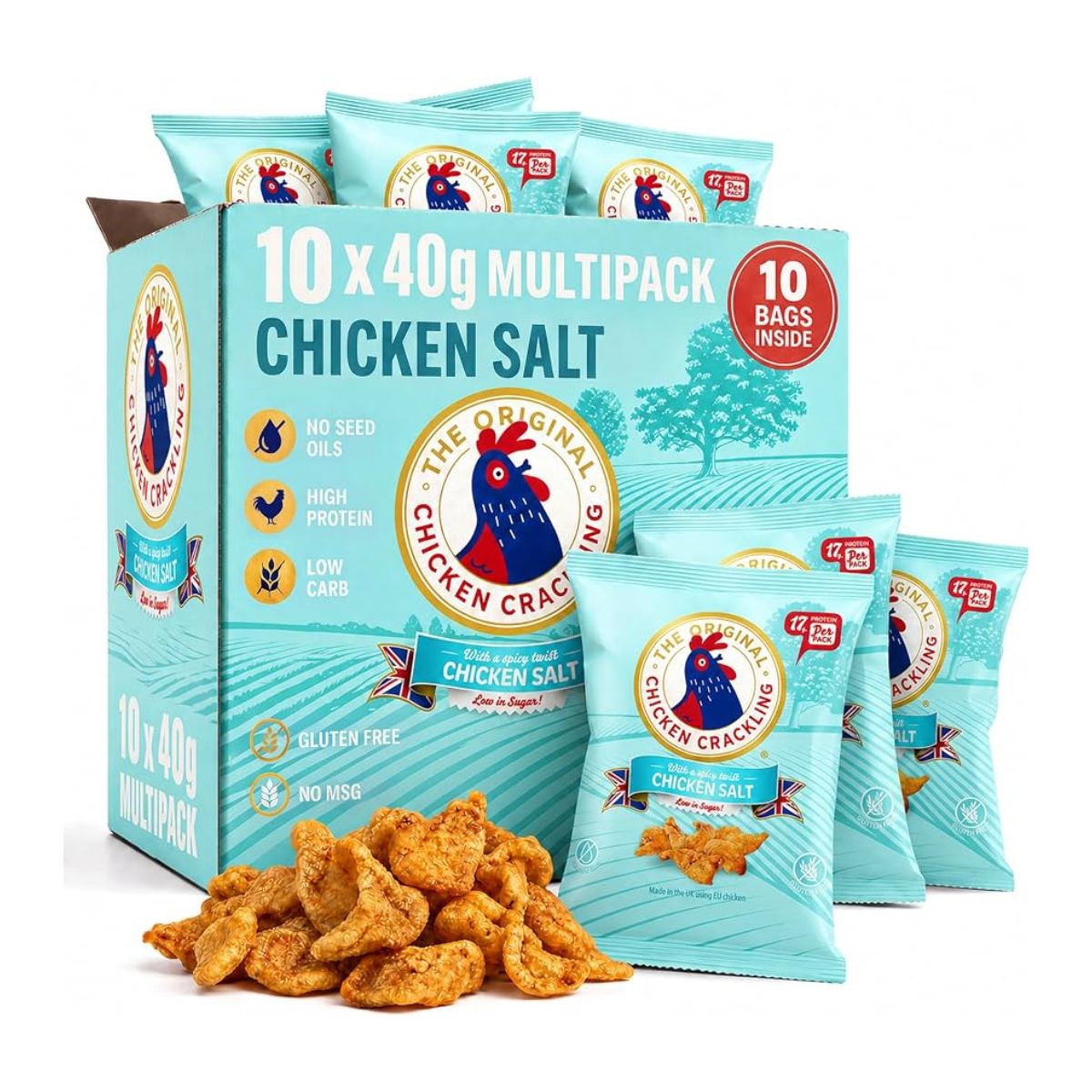 Original Chicken Crackling - Chicken Salt 10 x 40g