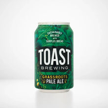 Toast Brewing - Grassroots Pale Ale 4.1% ABV 330ml on a white background